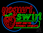 Yogurt Swirl Self Serve Frozen Yogurt Neon Sign