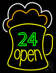 24 Open Beer Mug Neon Sign