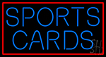 Blue Sports Cards Red Border Neon Sign