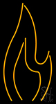 Orange Flame Logo Neon Sign