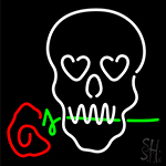Skull With Rose Neon Sign