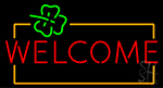 Welcome Orange Border Neon Sign
