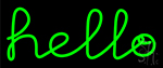 Green Hello Neon Sign