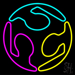Volleyball Logo Neon Sign