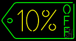 10 Percent Off Neon Sign