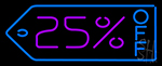 25 Percent Off Neon Sign