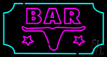 Bar With Blue Border Neon Sign