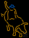 Bull Fighter With Bull Red Neon Sign