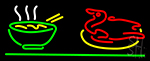 Chinese Food Bowl With Duck Logo Neon Sign