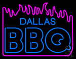 Dallas Bbq With Fire Neon Sign