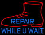 Red Shoe Repair While U Wait Neon Sign