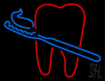 Teeth With Tooth Brush Dental Neon Sign