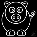 Cartoon Pig Neon Sign