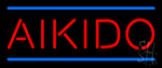 Aikido In Red With Blue Lines Neon Sign