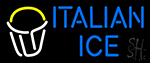 Italian Ice Rich Blue Text Dish Logo Neon Sign