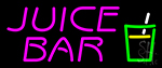 Juice Bar Pink Text Glass Logo Neon Sign