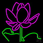 Lotus Red And White Neon Sign