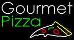 White Gourmet Pizza With Logo Neon Sign