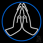 Praying Hands Icon Neon Sign