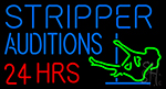 Stripper Audition 24 Hrs Logo Neon Sign