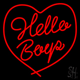 Hello Boys Red Heart Logo Neon Sign