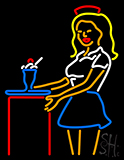Lady With Ice Cream Neon Sign