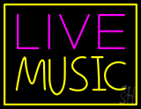 Live Music With Border Neon Sign