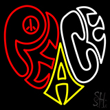 Peace Heart Logo Neon Sign