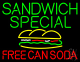 Sandwich Special Burger With Free Can Soda Neon Sign