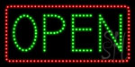 Open Green Border and Red Letters LED Sign