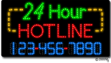 24 Hour Hotline Phone Number Changeable Animated LED Sign