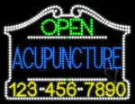 Acupuncture Open with Phone Number Animated LED Sign