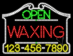 Waxing Open with Phone Number Animated LED Sign