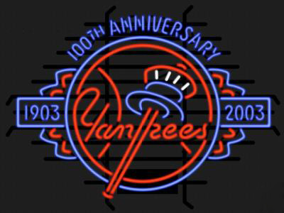 100 Anniversary Yankess Log0 Neon Sign