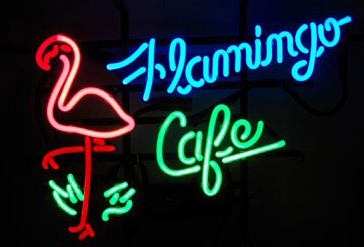 Flamingo Cafe Logo Neon Sign