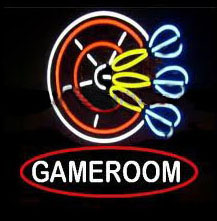 Gameroom Dart Logo Neon Sign