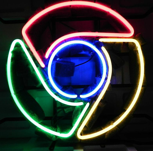 Google Chrome Advertising Logo Neon Sign