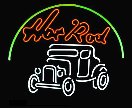 Hot Rod Car Logo Neon Sign