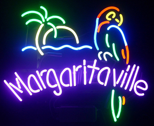 Jimmy Buffett Margaritaville Paradise Parrot Logo Neon Sign