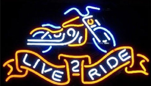 Live 2 Ride Bike Logo Neon Sign