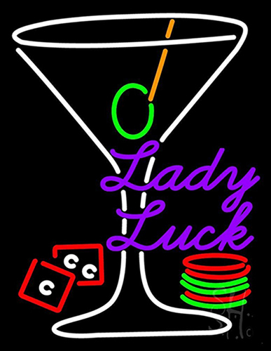 Luck Martini Glass Neon Sign