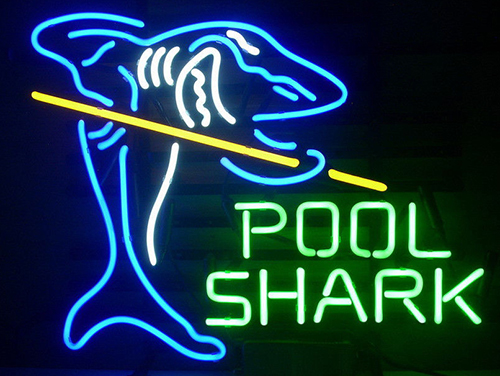 New Pool Shark Billiards Gameroom Logo Neon Sign
