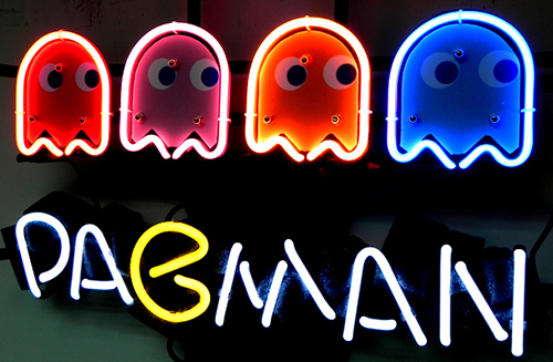 Pacman Game Logo Neon Sign