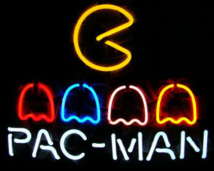 Pac Man Logo Neon Sign