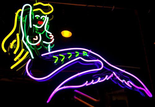 Real Mermaid Girl Neon Sign