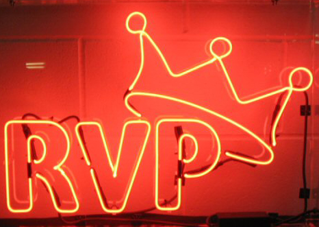 Red Rvp With Crown Neon Sign