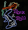 Rock And Roll Guitar Logo Neon Sign