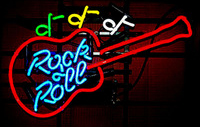 Rock And Roll Guitar Neon Sign
