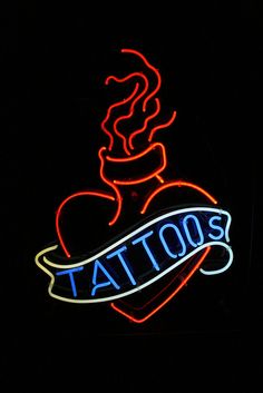 Tattoo Heart Logo Neon Sign