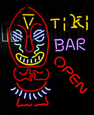 Ti Ki Bar Cocktails Open Aboriginal Man Air Neon Sign